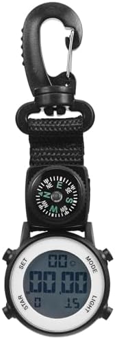 Digital Pocket Watch, Clip On Watch Quartz Watch Portable Hanging Buckle Backpack Watch Fob Watch for Climbing Hiking Outdoor Sports