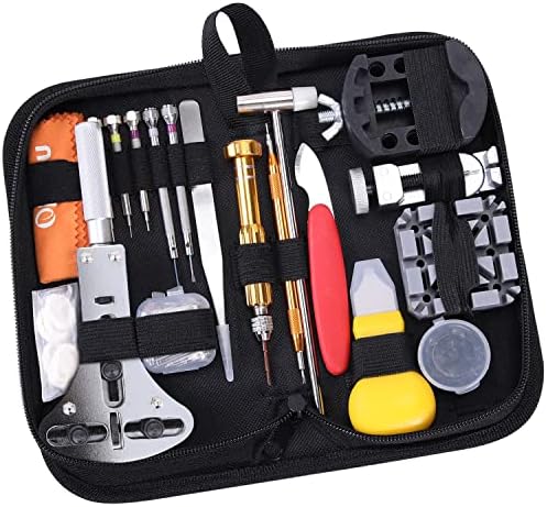 Watch Repair Kit, Ohuhu 192 PCS UPGRADED Heavy Duty Watch Link Removal Battery Replacement Band Tool Kit, Watch Back Remover Tool Professional Watch Repair Opener Tools with PU Leather Bag User Manual