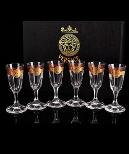 Fake replica versace home golden crystal goblet